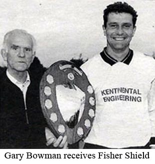 Gary Bowman receiving Fisher Shield 1994-95