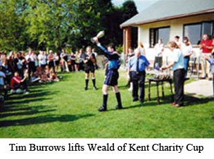 Tim Burrows lifts Weald of Kent Charity Cup 1999-00