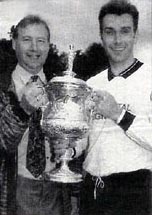 Pete Green Holds the Sevenoaks Charity Senior Cup making it a Hat-trick of wins