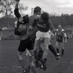Platt FC - Keeper Adam Luscombe is challenged by Colts 85 striker