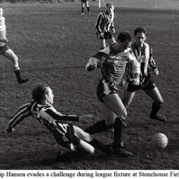 Platt FC - Pip Hansen in action at Stonehouse Ground
