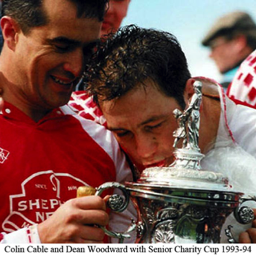 Platt FC - Colin Cable & Dean Woodward grasp the prestigious Charity Cup in its Centenary Season