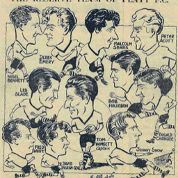 Platt FC - Reserve Team Carricature Drawing by Mickey Durling 1960
