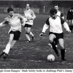 Platt FC - Borough Green Rangers' Mark Selsby looks to challenge Platt's Jimmy Usher