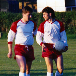 Platt FC - Dave Vidgeon & Darren Fisher walk out for Kent Junior Cup Final 1989-90