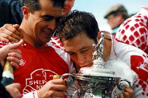 Colin Cable & Dean Woodward with the 1993-94 Sevenoaks Charity Senior Cup