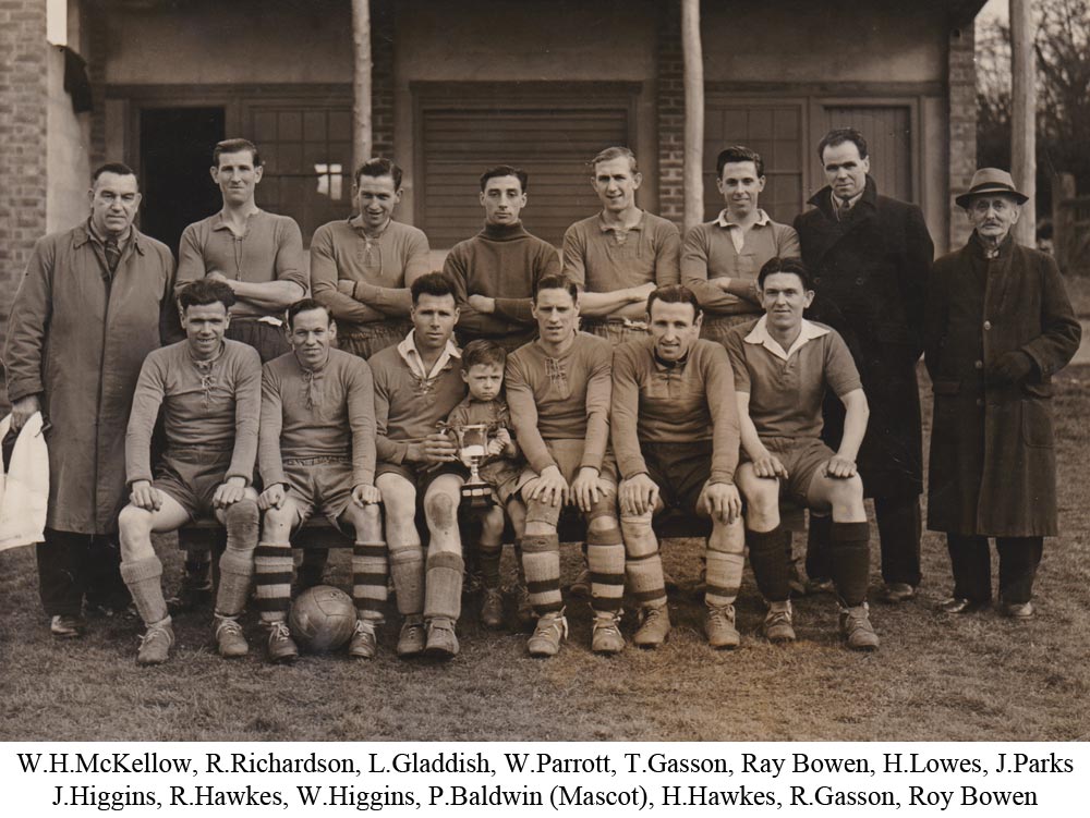 Team photo of Platt FC, winners of the Kent Junior Cup 1949
