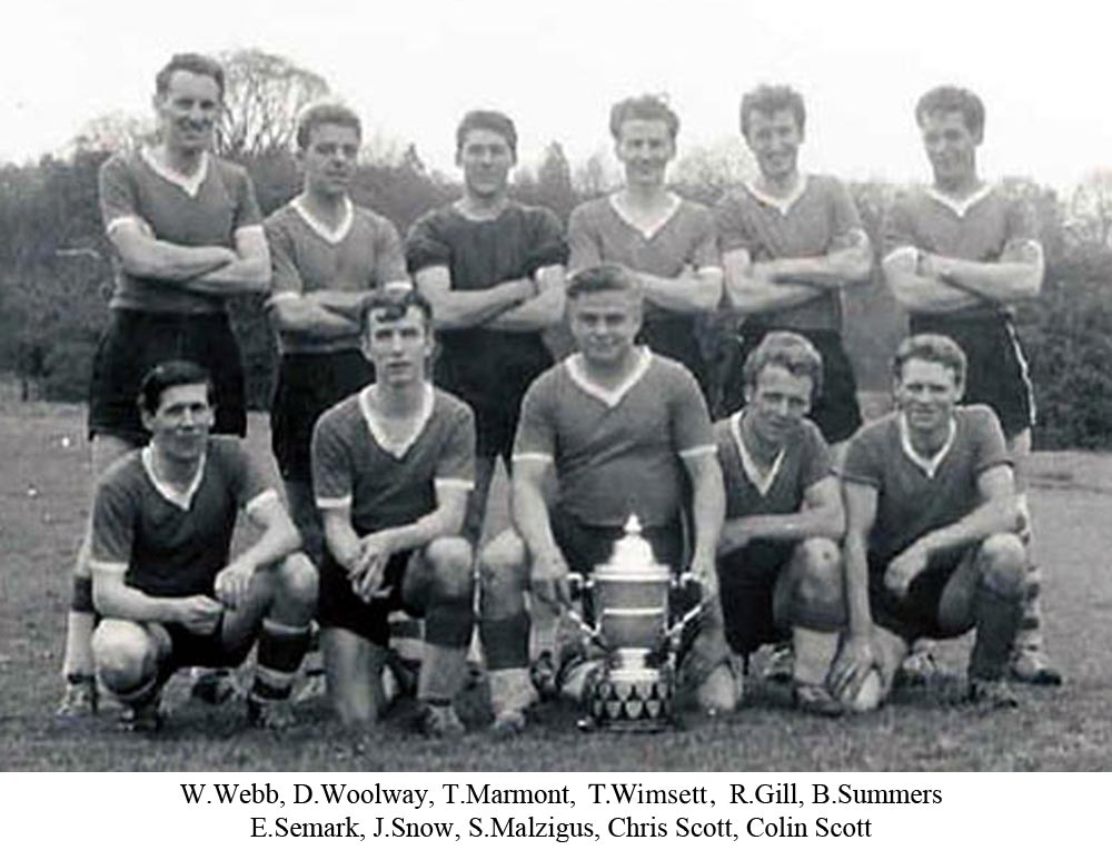 Team photo of Platt FC, Champions of Sevenoaks Division 1 in 1961