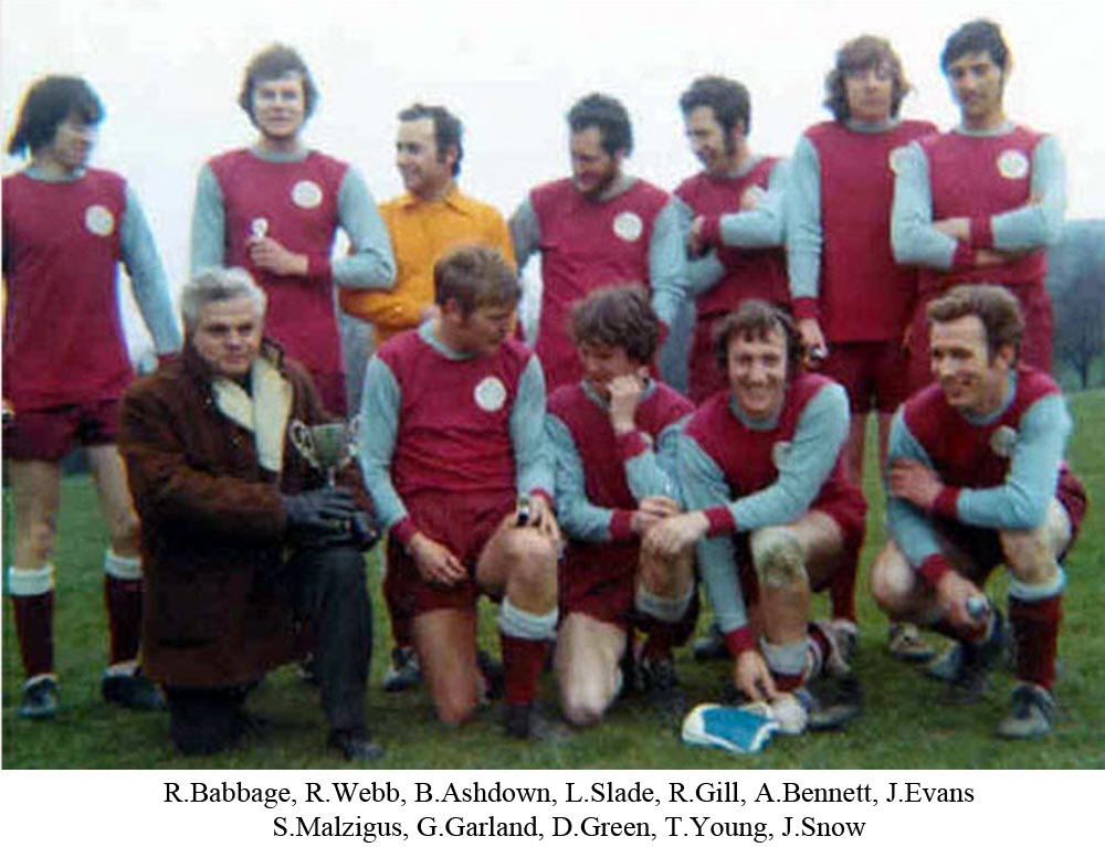 Platt FC with Smiths Cup Div 1 trophy 1971
