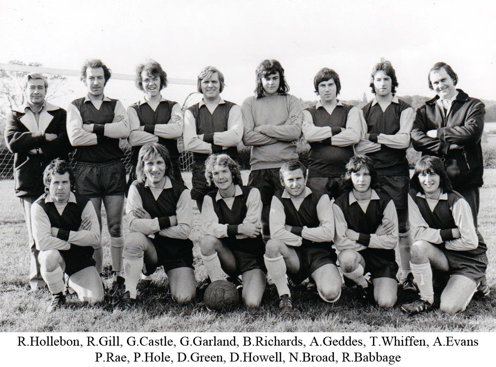 Team photo of Platt FC from 1974