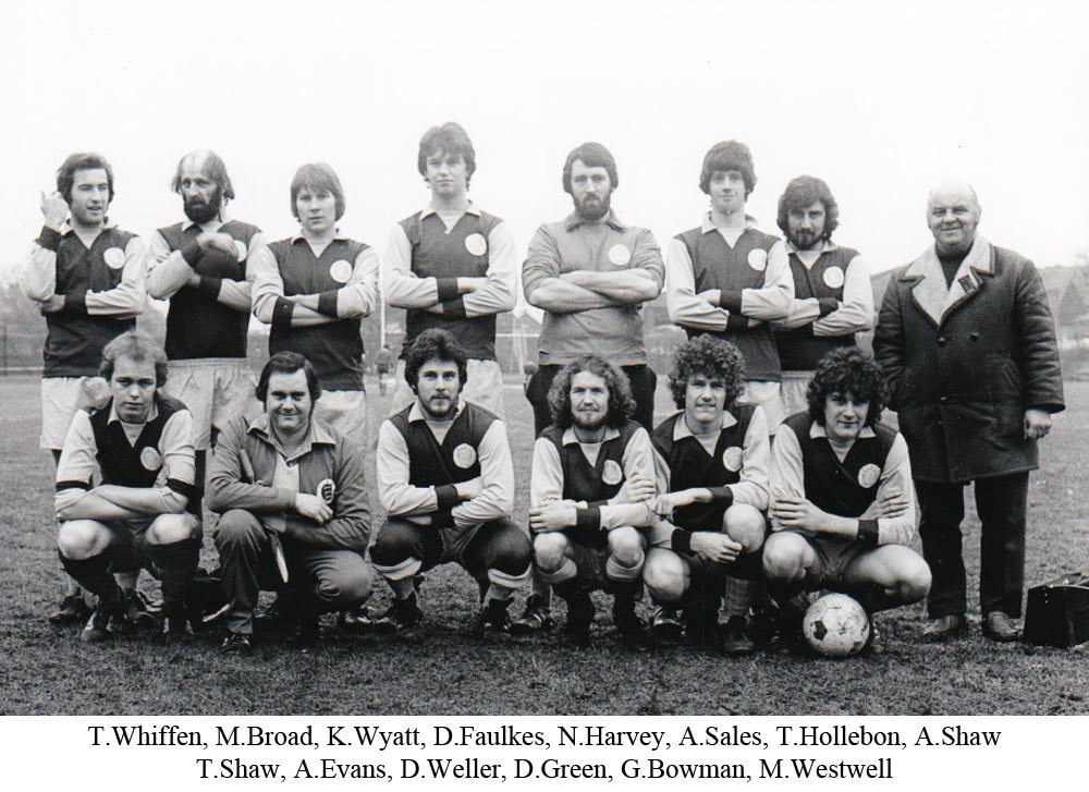Team photo of Platt FC from 1979