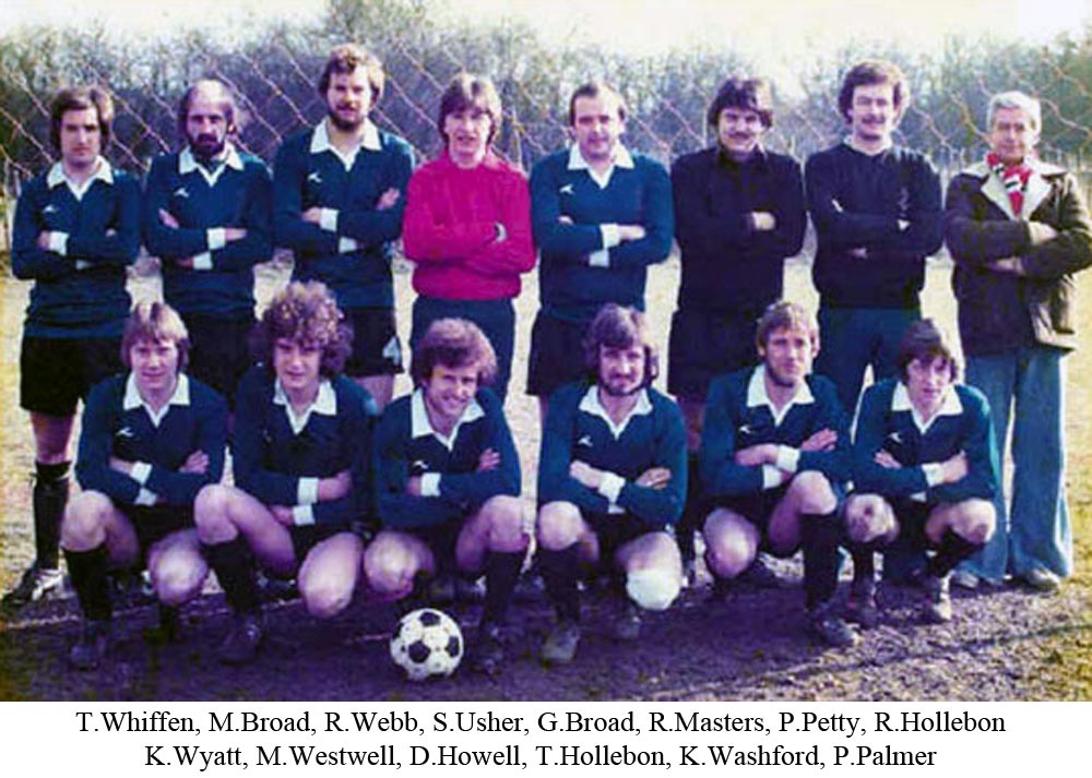 Team photo of Platt FC from 1979