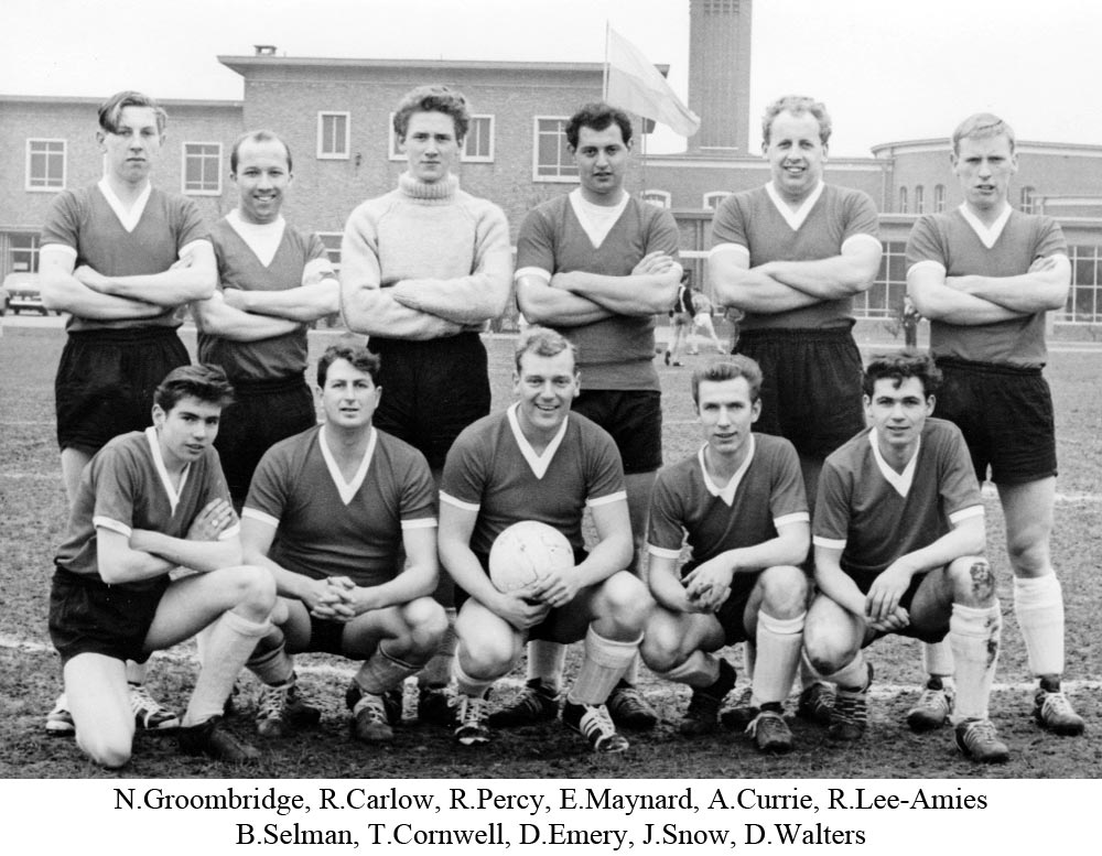 Team photo of Platt FC on tour in Belgium 1964