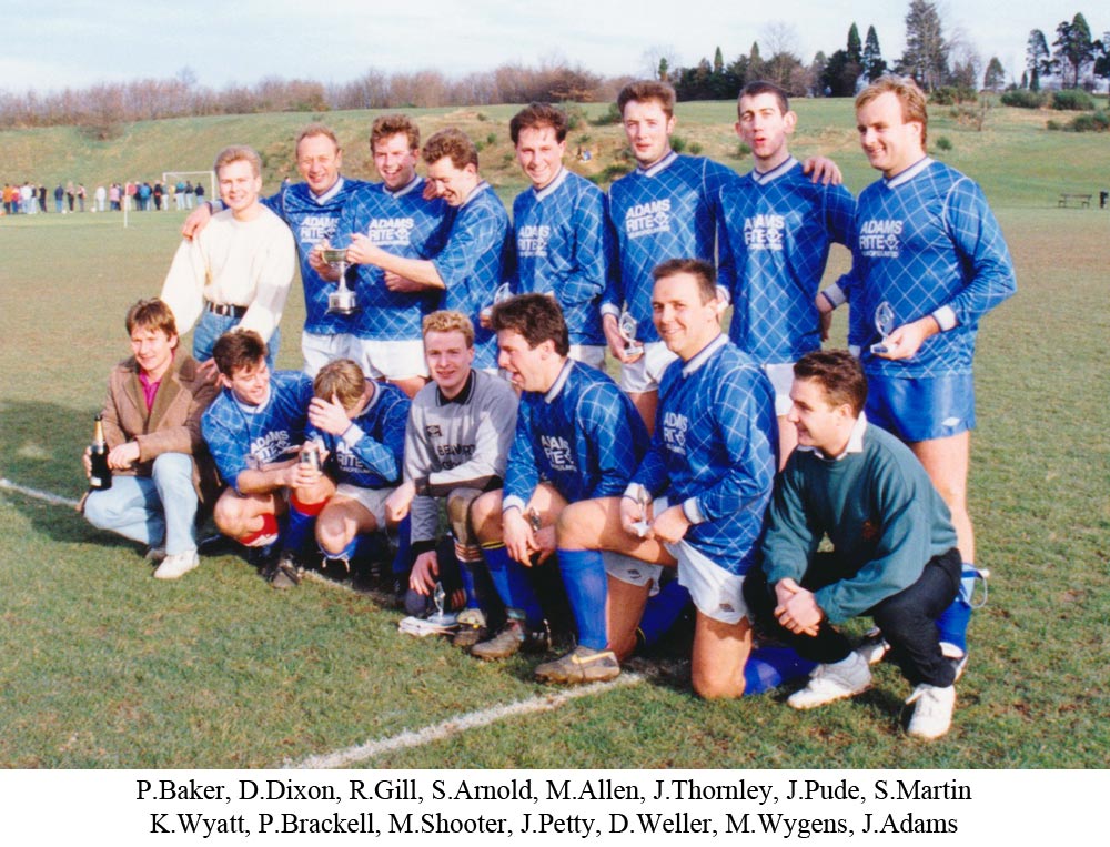 Photo of Platt Reserves with the Smiths Intermediate Cup having defeated Borough Green Rangers in the 1992 final 2-1