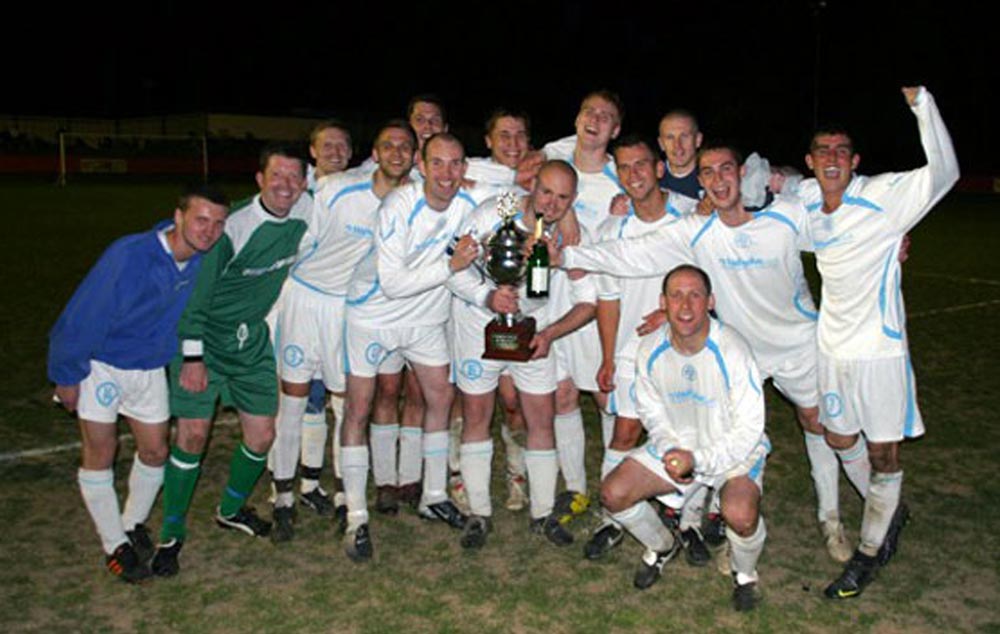 Platt Utd Reserves proudly display the Tunbridge Wells Charity Intermediate Cup following their 4-0 win over Swan (Edenbridge) at Culverden Stadium in 2011