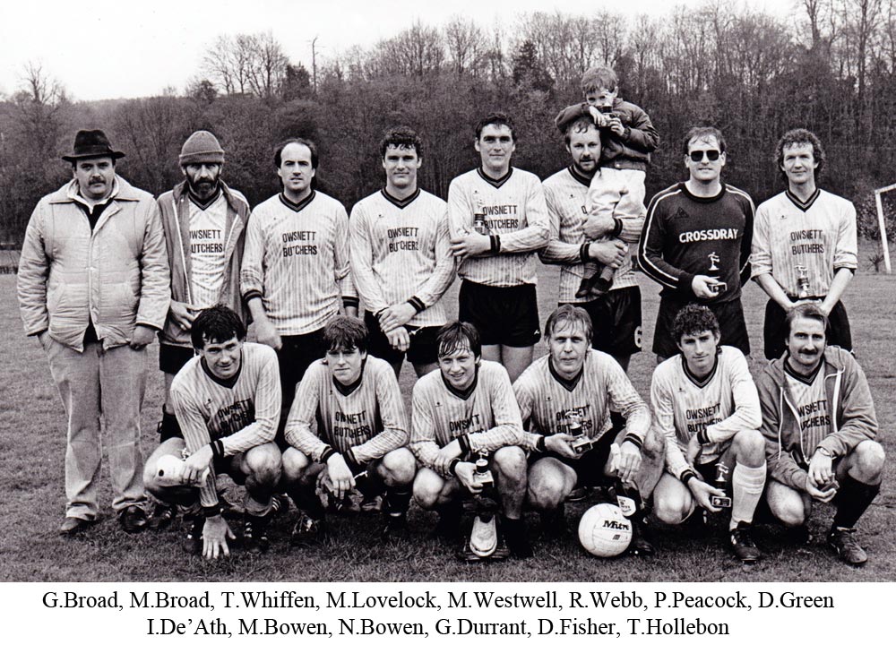 Photo of Platt FC having been defeated in their first appearance in a Sevenoaks Charity Cup Final, losing after extra time 4-3 to Sevenoaks Reserves in 1986