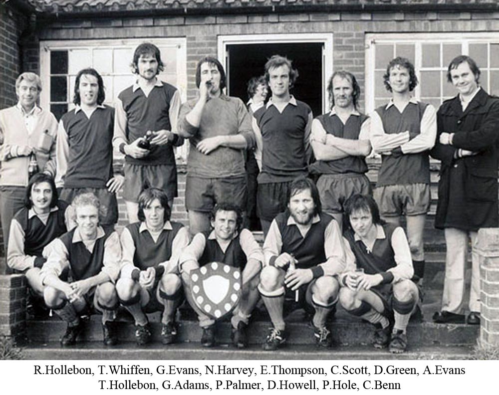 Photo of Platt FC with the Fisher Shield Trophy having defeated Shoreham 3-1 in the 1976 final