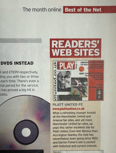 Article on Platt FC in Internet Advisor Magazine June 2002
