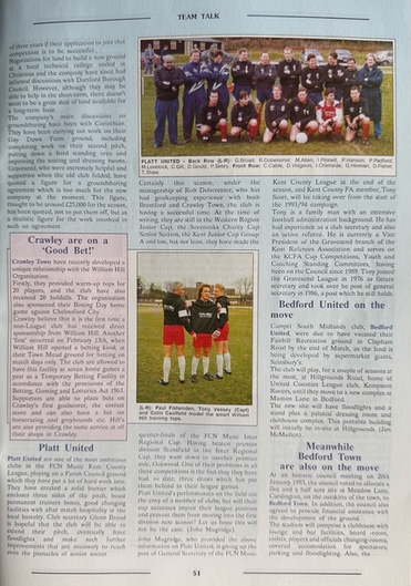 Article on Platt in Team Talk Magazine from May 1993