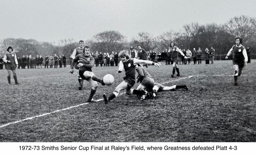 Photo shows action from the Smiths Senior Cup Final of 1972 where Greatness defeated Platt by 4-3
